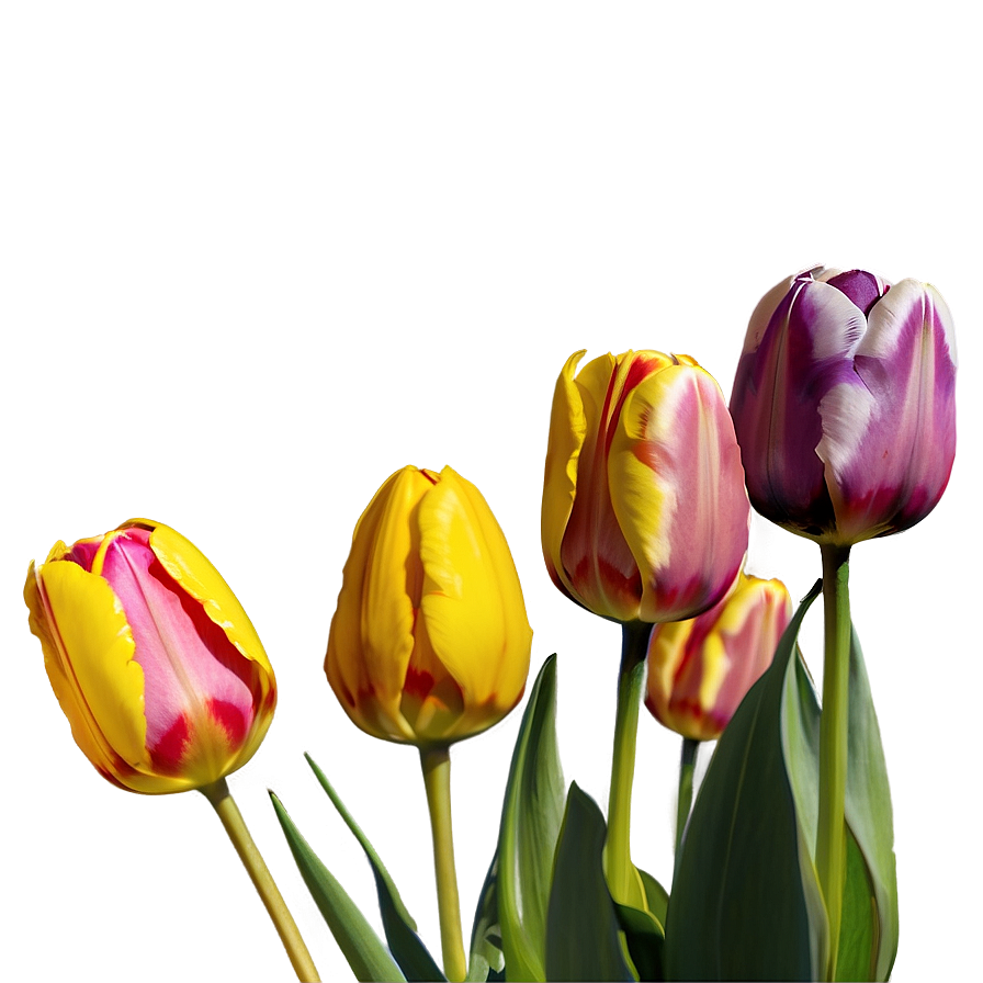 Tulips At Sunset Png Cip PNG Image