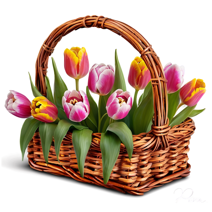 Tulips In Basket Png 38 PNG Image