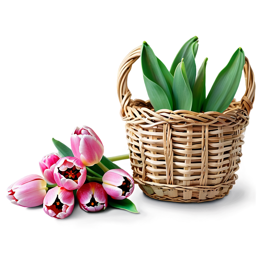 Tulips In Basket Png Ywo26 PNG Image