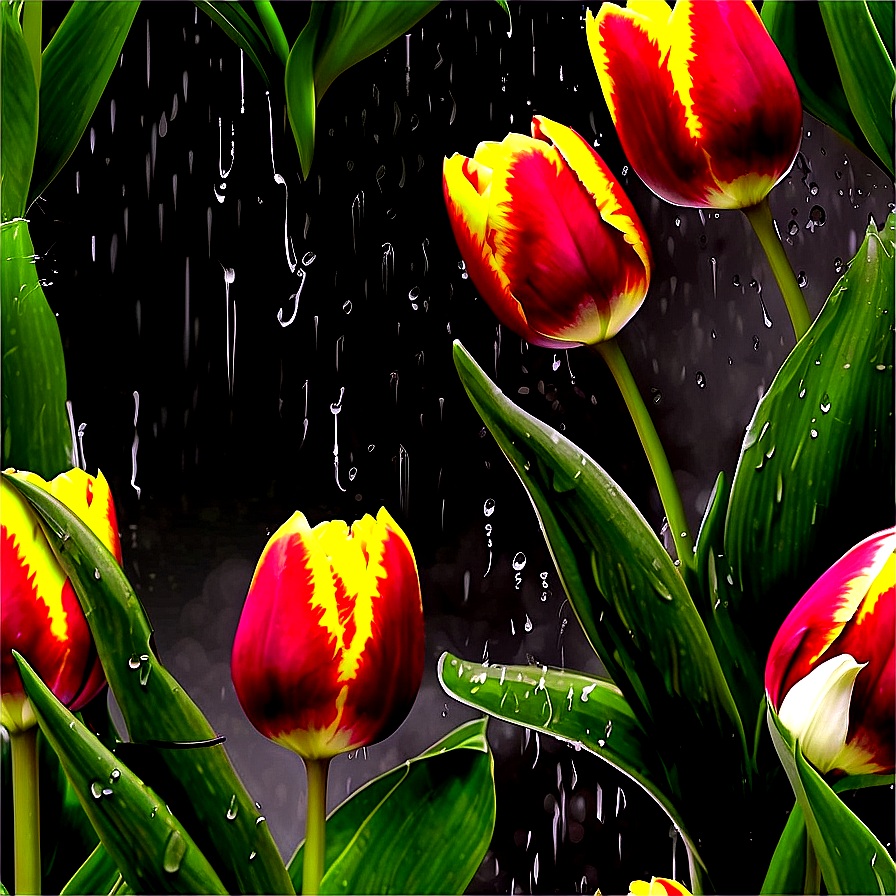 Tulips In The Rain Png 05242024 PNG Image