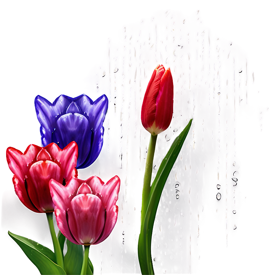 Tulips In The Rain Png Exb67 PNG Image