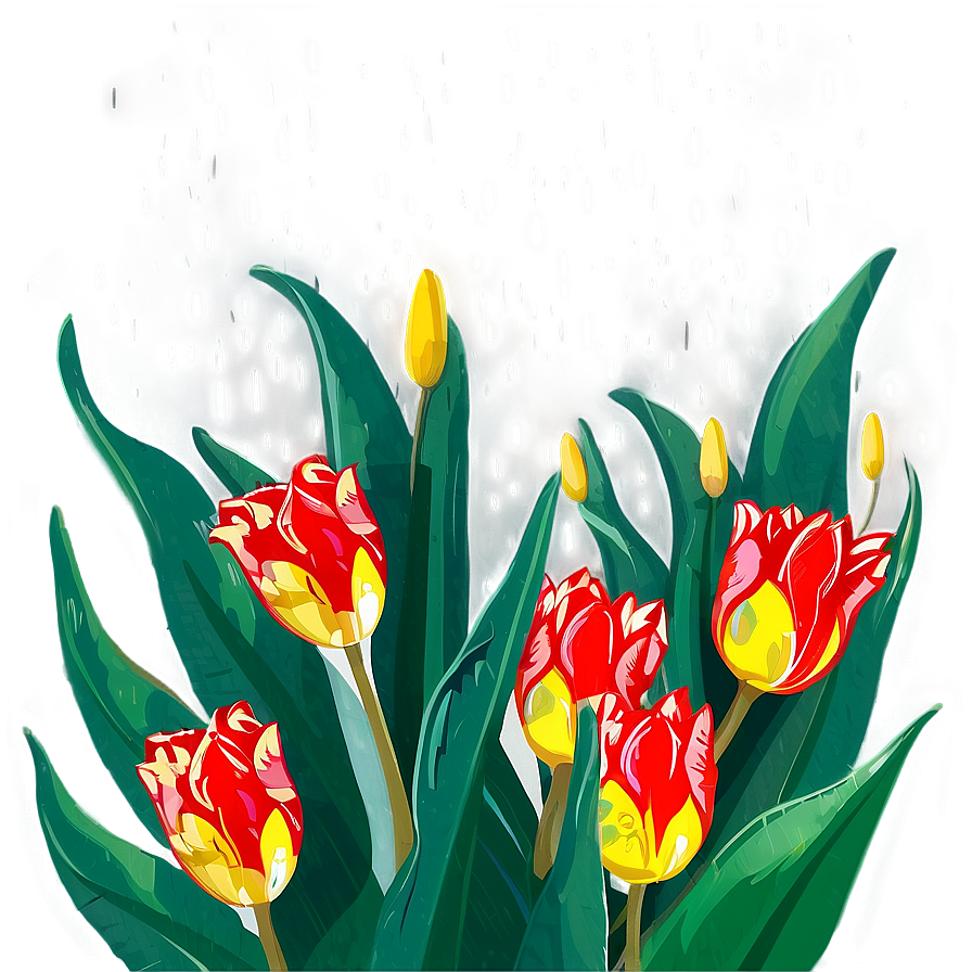 Tulips In The Rain Png Qlu PNG Image