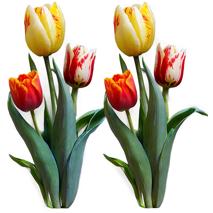 Tulips On White Background Png Naa PNG Image