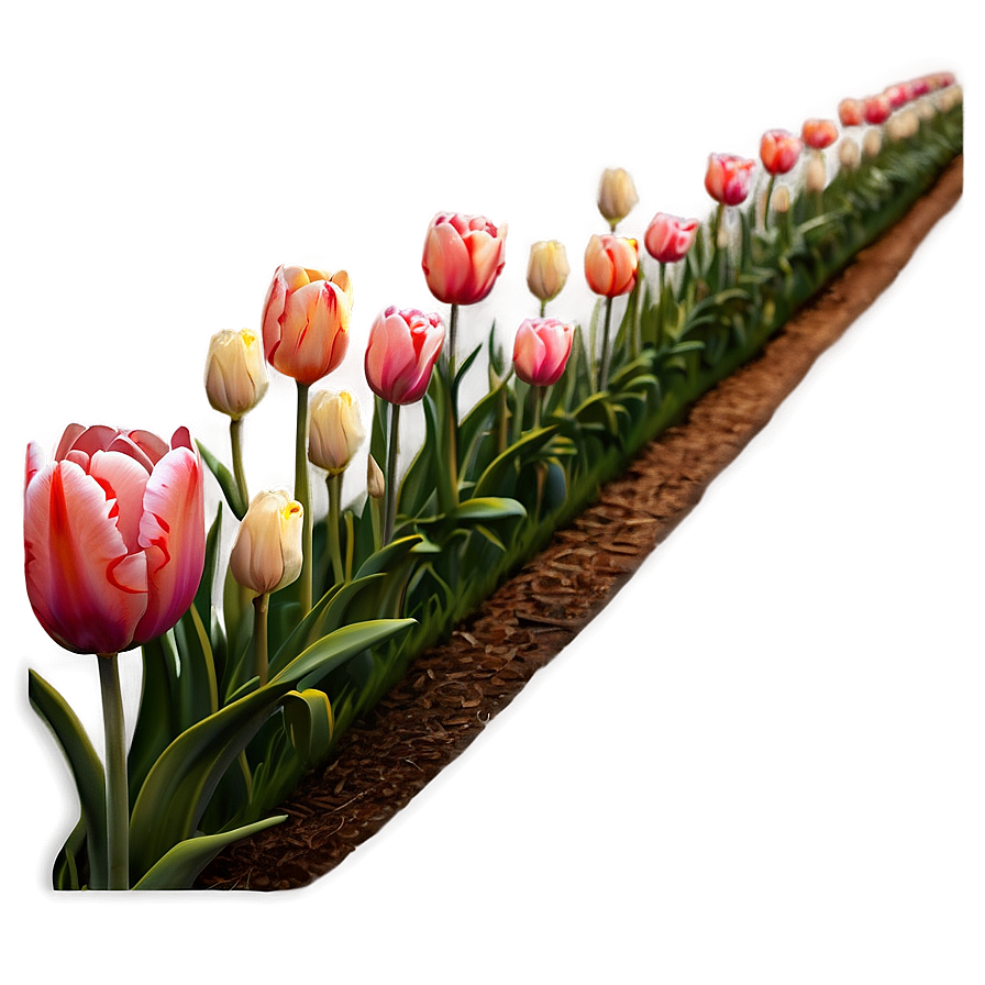 Tulips Pathway Png Mxq PNG Image