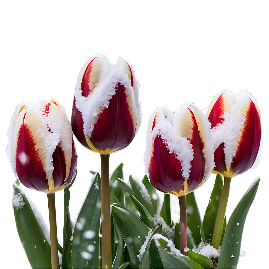 Tulips Under Snow Png 05242024 PNG Image