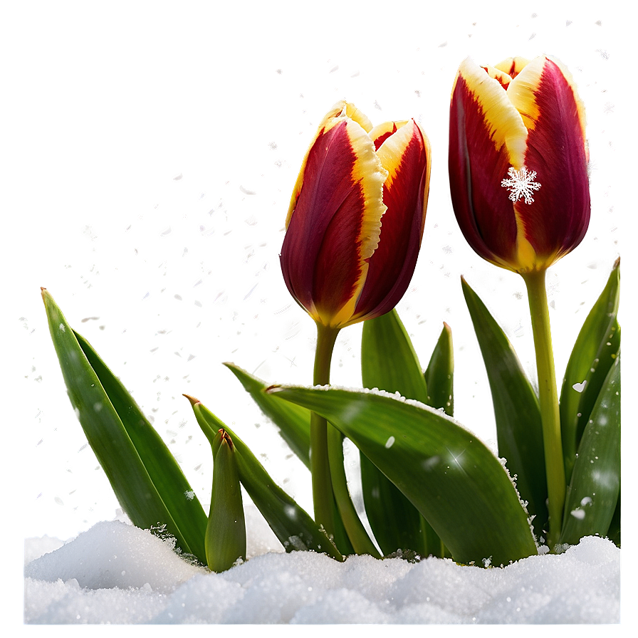 Tulips Under Snow Png 82 PNG Image