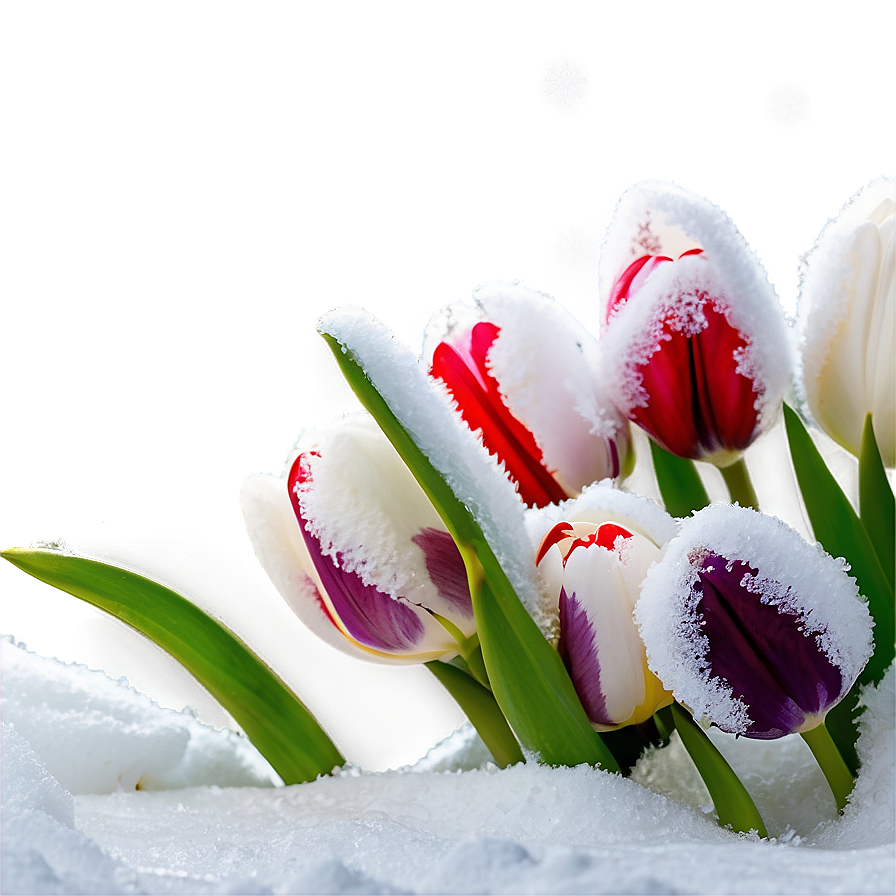 Tulips Under Snow Png Fgg PNG Image