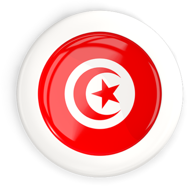 Tunisian Flag Button PNG Image