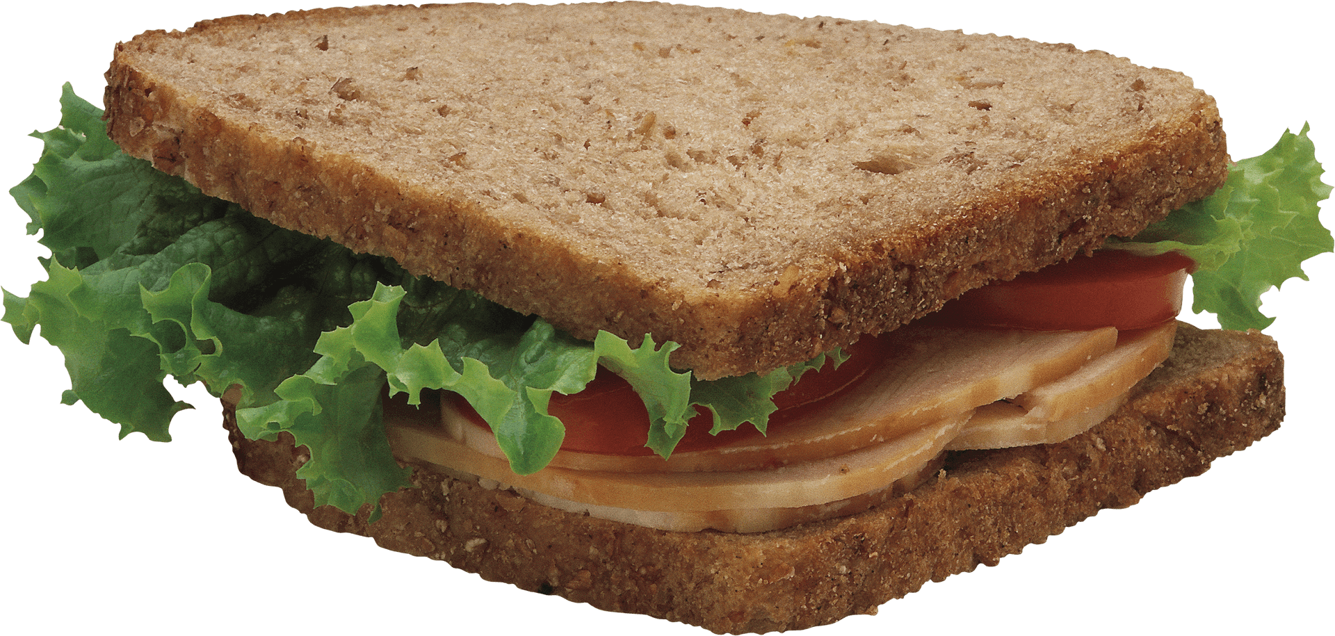 Turkey Lettuce Tomato Sandwichon Wheat Bread PNG Image