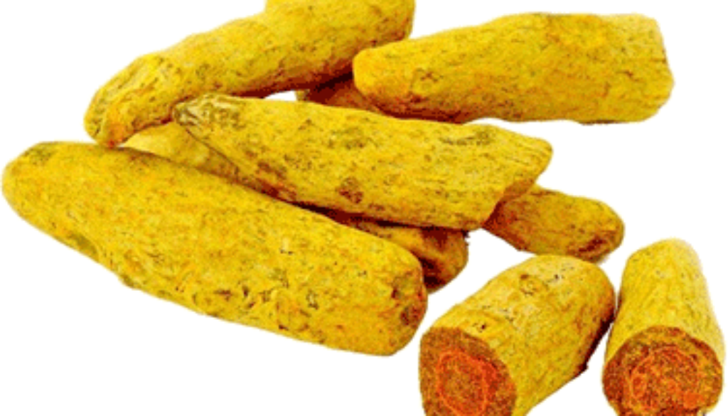 Turmeric Roots Wholeand Halved PNG Image