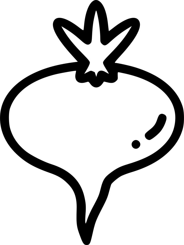 Turnip Line Art Outline PNG Image