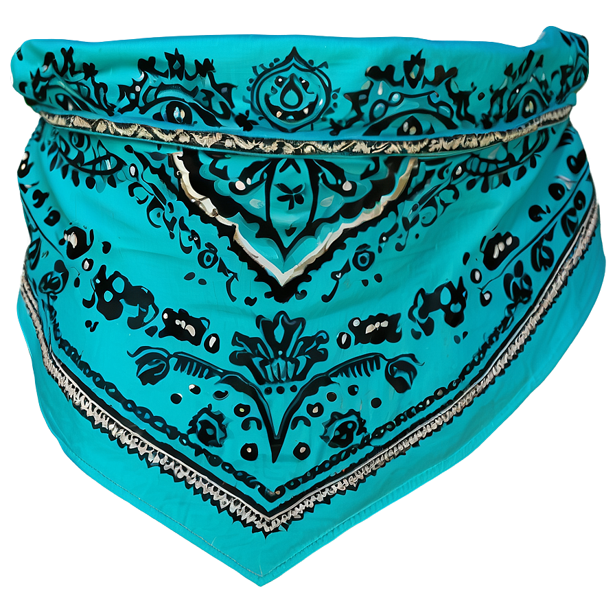 Turquoise Bandana Seamless Png Qrf95 PNG Image