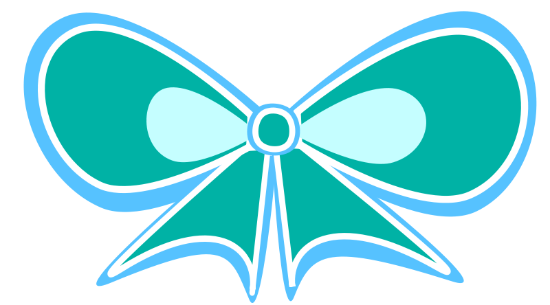 Turquoise Bow Graphic PNG Image