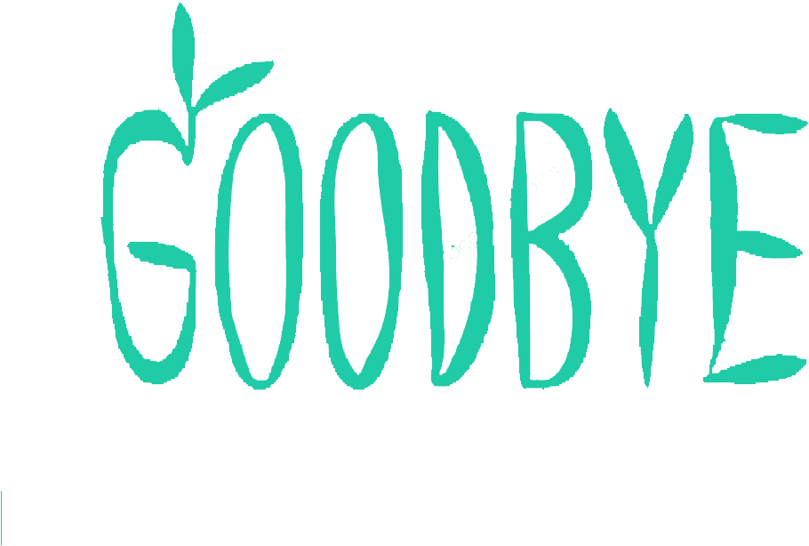 Turquoise Goodbye Text PNG Image