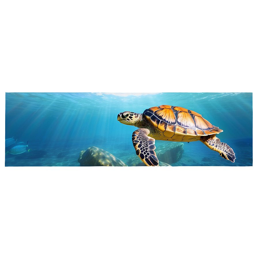 Turtle In Ocean Scene Png Luf93 PNG Image