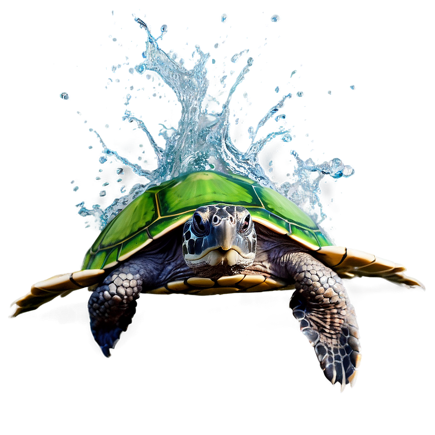 Turtle Making A Splash Png Lsi25 PNG Image