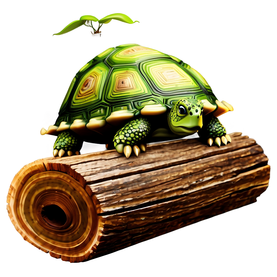 Turtle On A Log Clipart Png Lao44 PNG Image