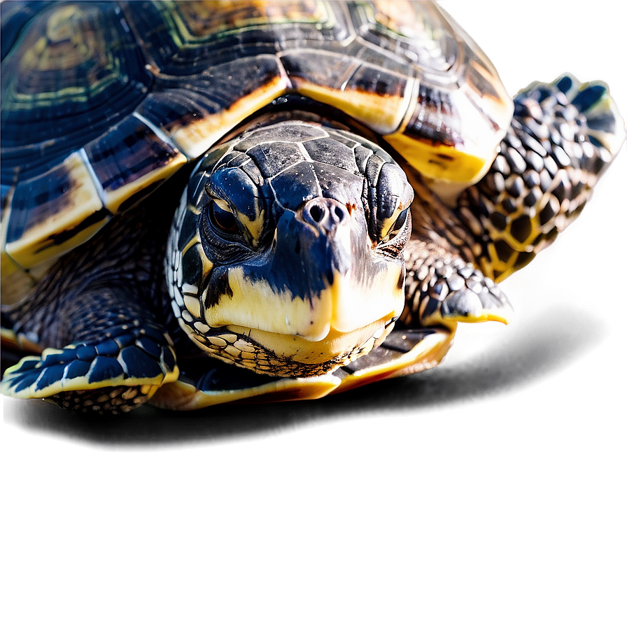 Turtle Sunbathing On Rock Png Vwo PNG Image