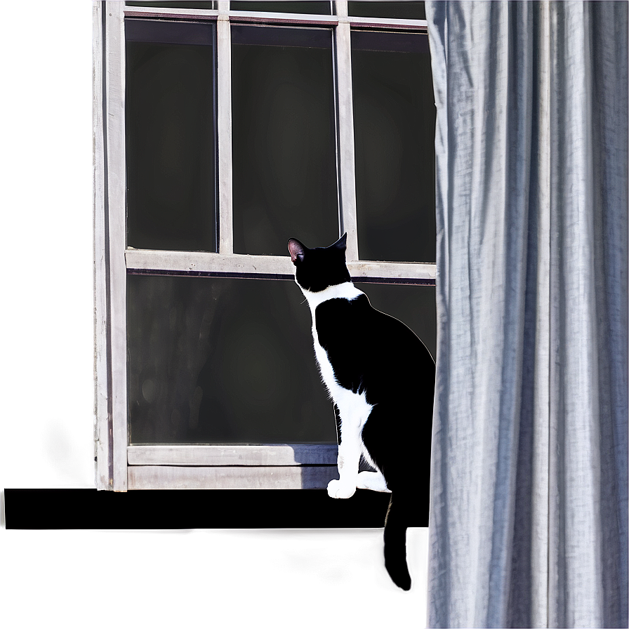 Tuxedo Cat At Window Png 06262024 PNG Image