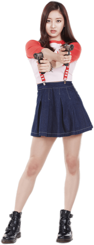 Twice Member Action Pose PNG Image