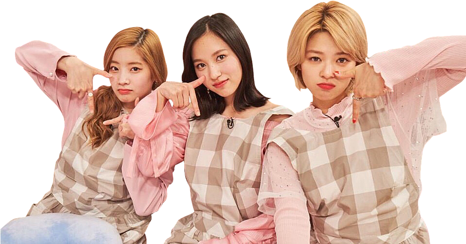 Twice Members Posing Casually PNG Image