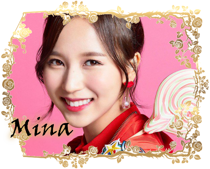 Twice Mina Floral Frame PNG Image