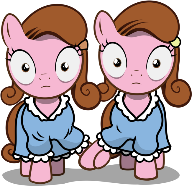 Twin_ Pink_ Ponies_ Cartoon PNG Image