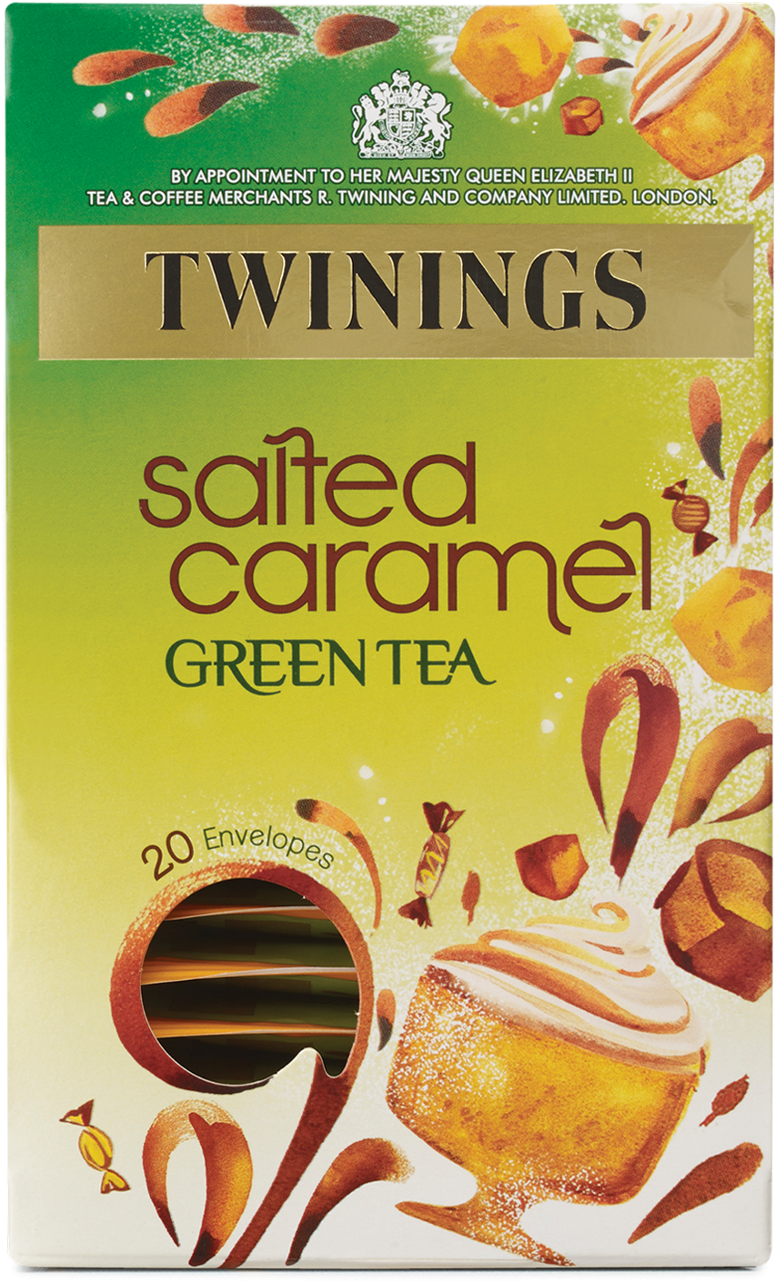 Twinings Salted Caramel Green Tea Package PNG Image