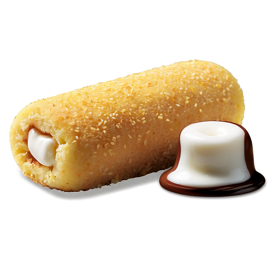 Twinkiewith Cream Fillingand Chocolate Sauce PNG Image