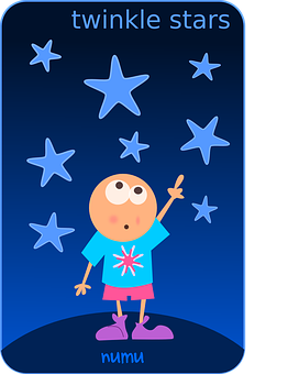 Twinkle Stars Animated Character PNG Image