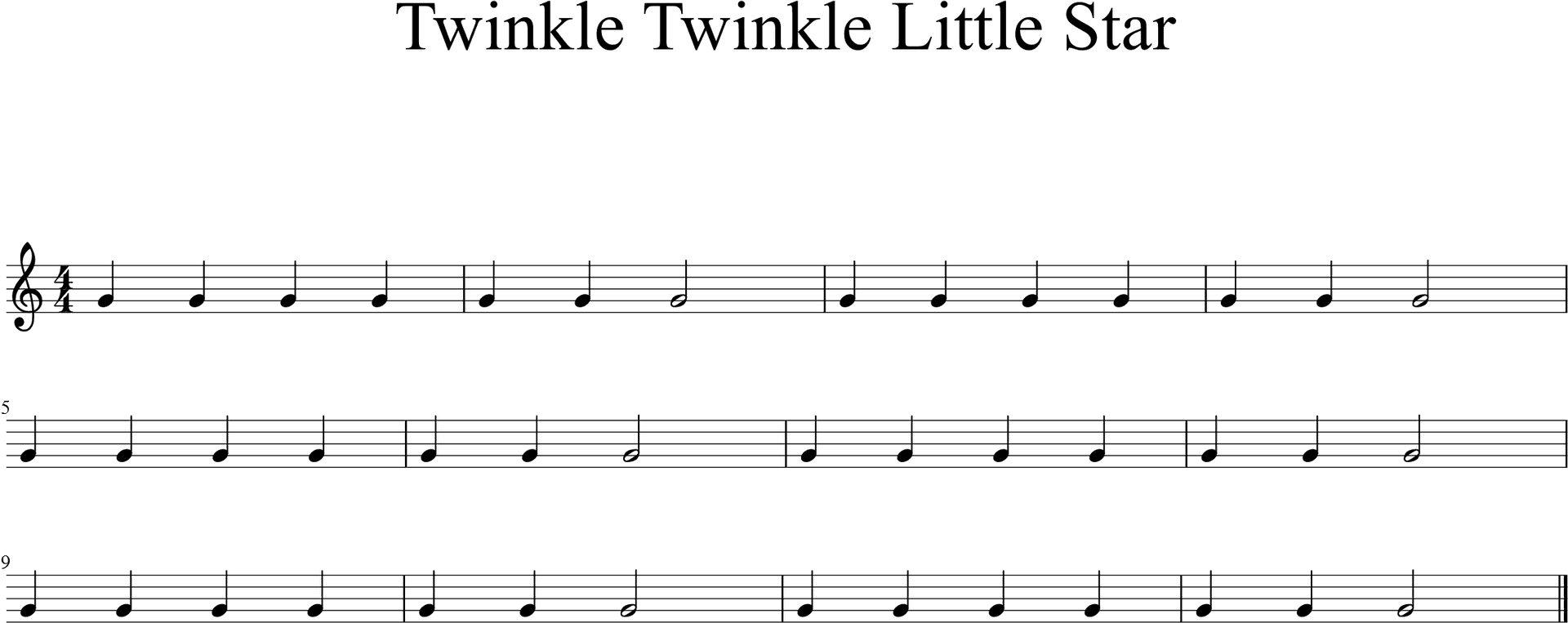 Twinkle Twinkle Little Star Sheet Music PNG Image