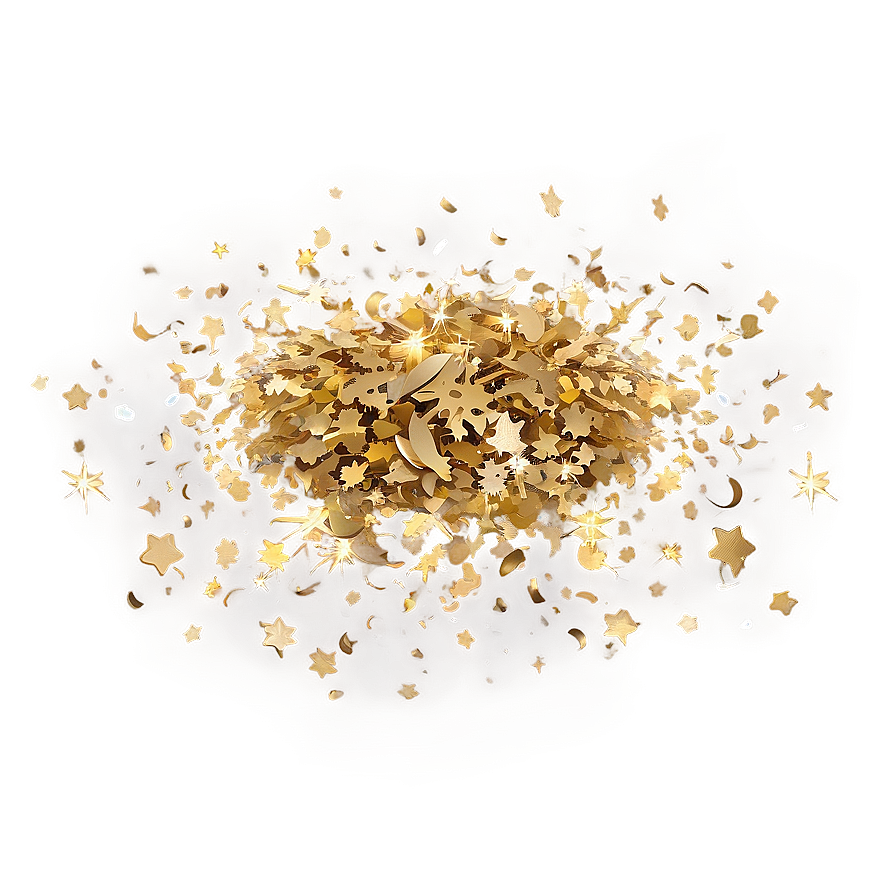 Twinkling Golden Confetti Png Joi PNG Image