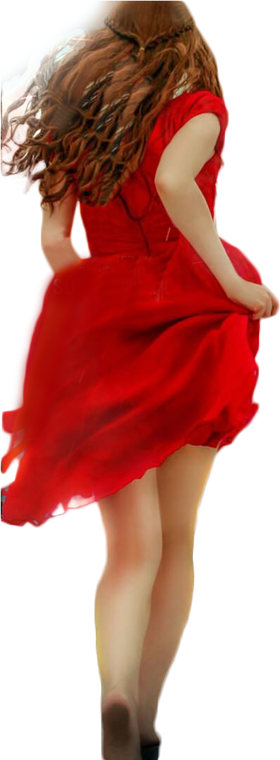 Twirlingin Red Dress PNG Image