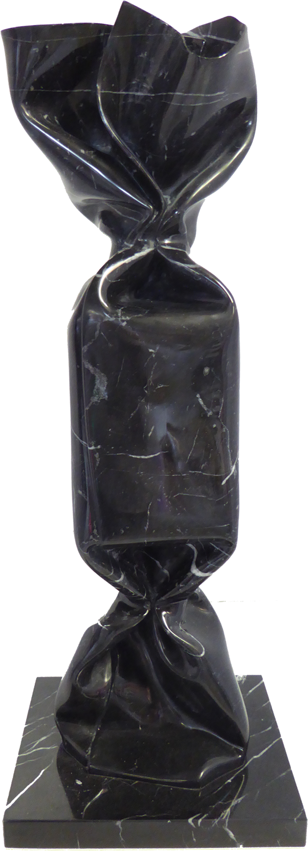 Twisted Black Marble Sculpture PNG Image