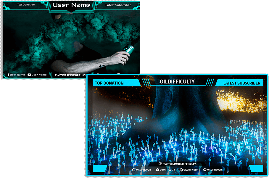 Twitch Streamer Overlay Template PNG Image