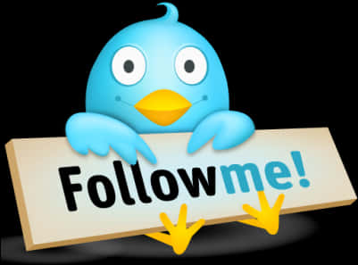 Twitter Bird Follow Me Sign PNG Image