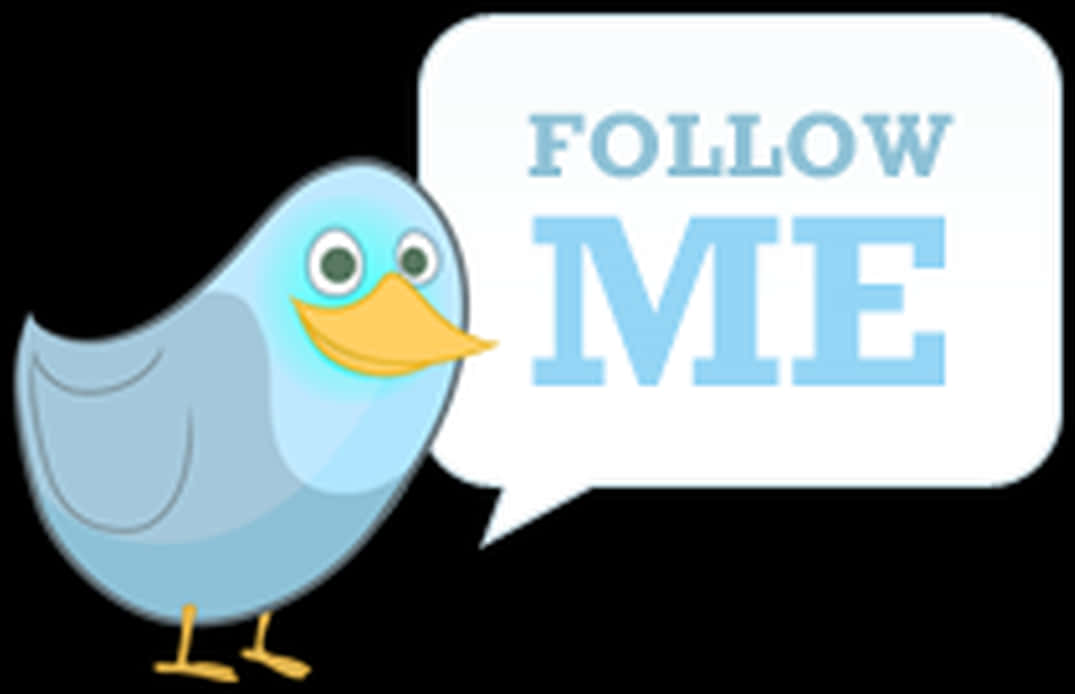 Twitter Follow Me Cartoon Bird PNG Image