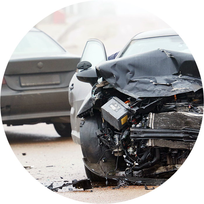 Two Car Collision Damage PNG Image