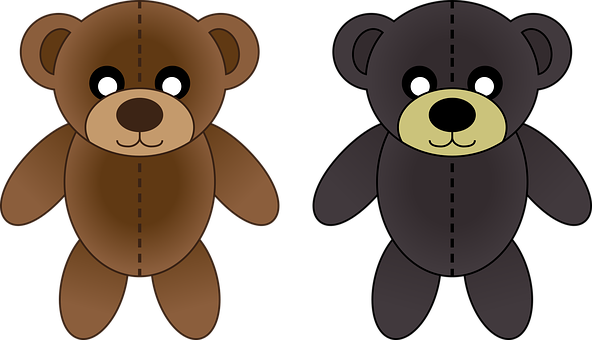 Two Cartoon Bears Illustration PNG Image