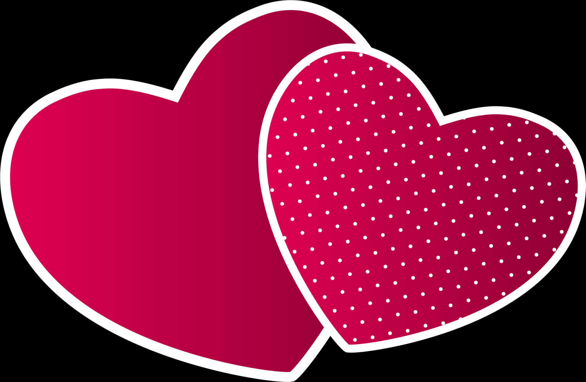 Two Hearts Graphic Design PNG Image