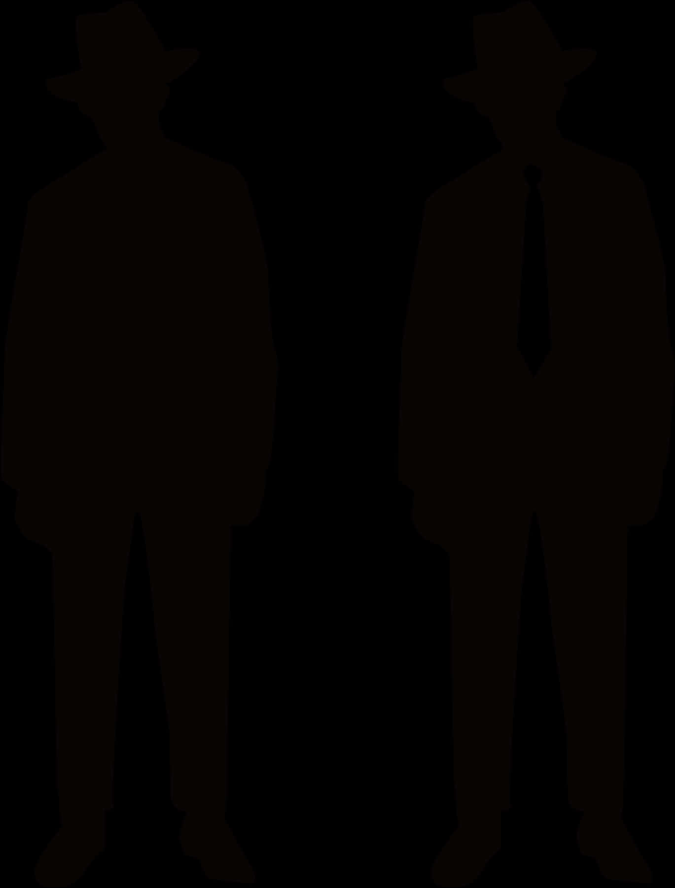 Two Men Silhouettesin Suits PNG Image