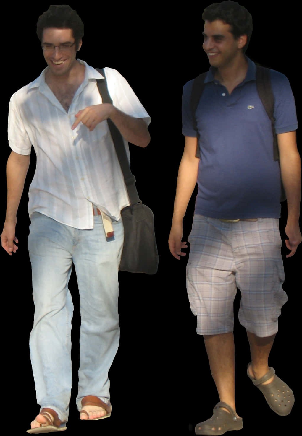 Two Men Walking Casually PNG Image