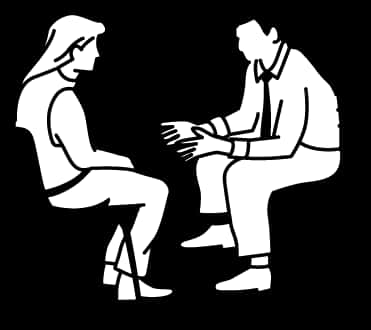 Two People Conversation Silhouette PNG Image