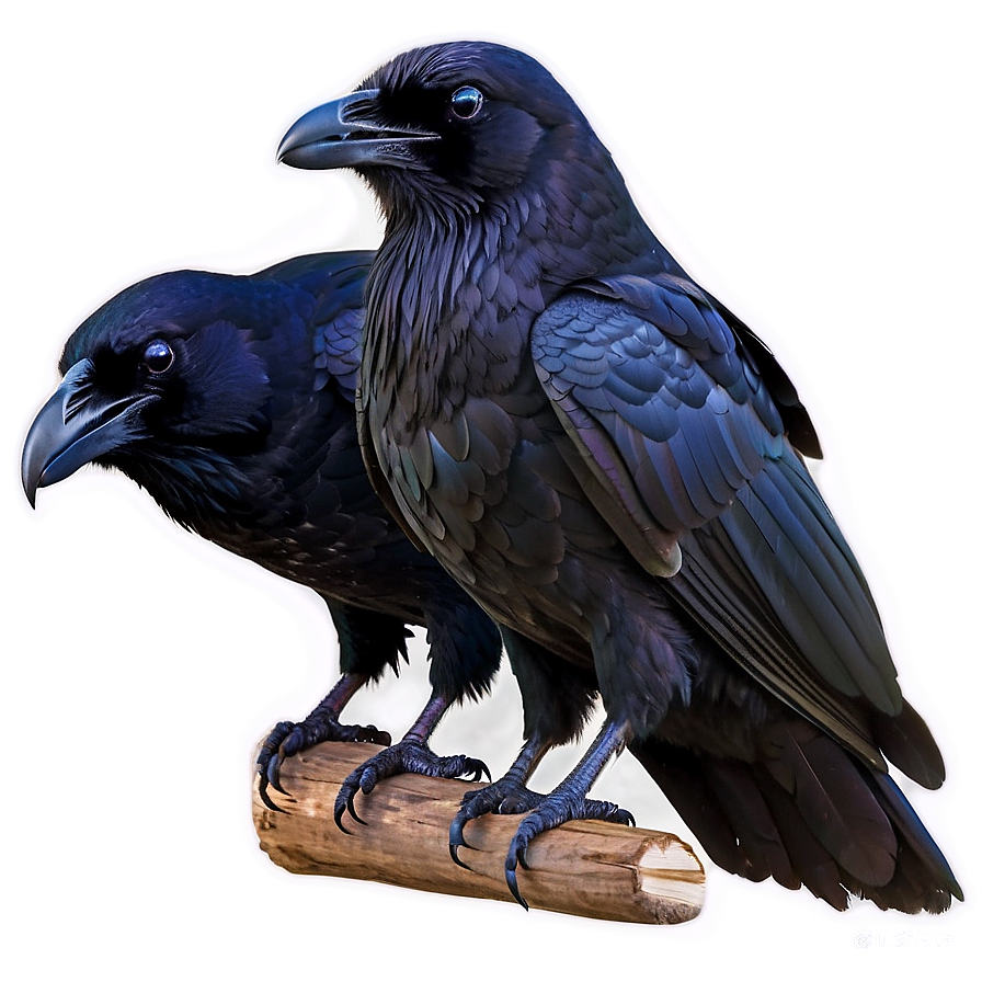 Two Ravens Silhouetted Png Ehf PNG Image