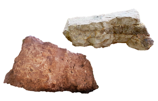 Two Sedimentary Rocks Black Background PNG Image