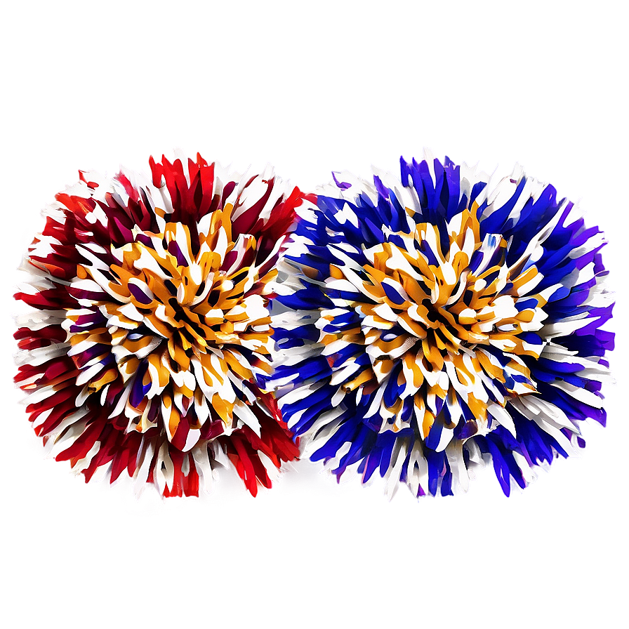 Two-tone Cheer Pom Poms Png 06282024 PNG Image