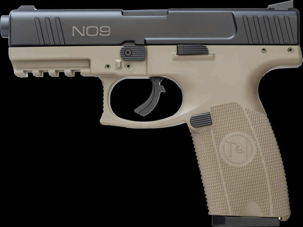 Two Tone Semi Automatic Pistol PNG Image