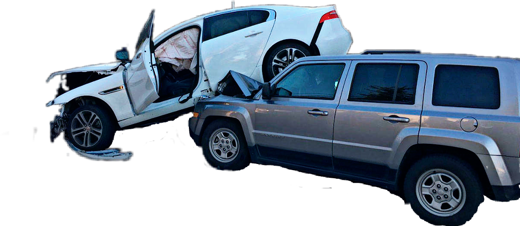 Two Vehicle Collision Damage PNG Image