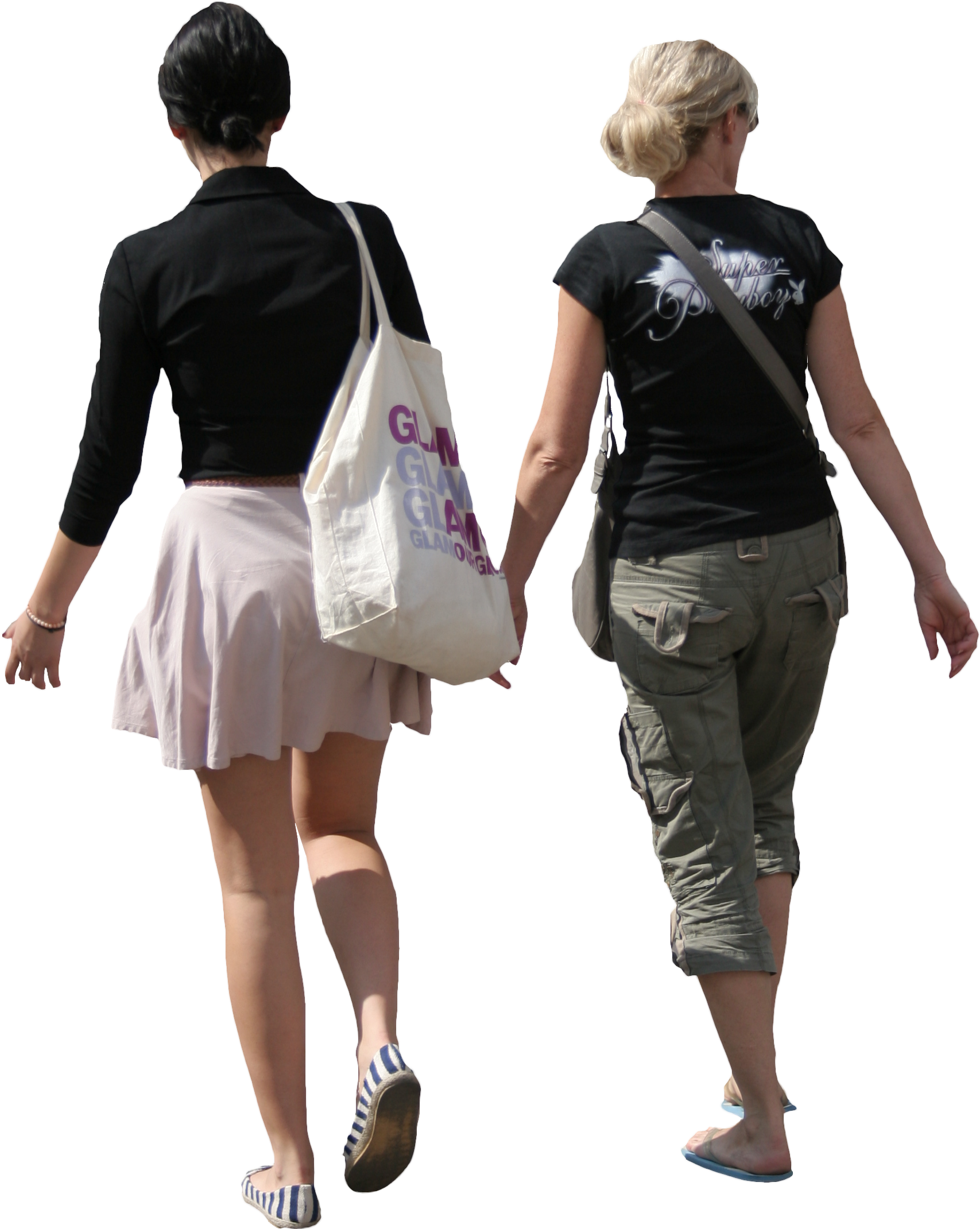 Two Women Walking Together PNG Image