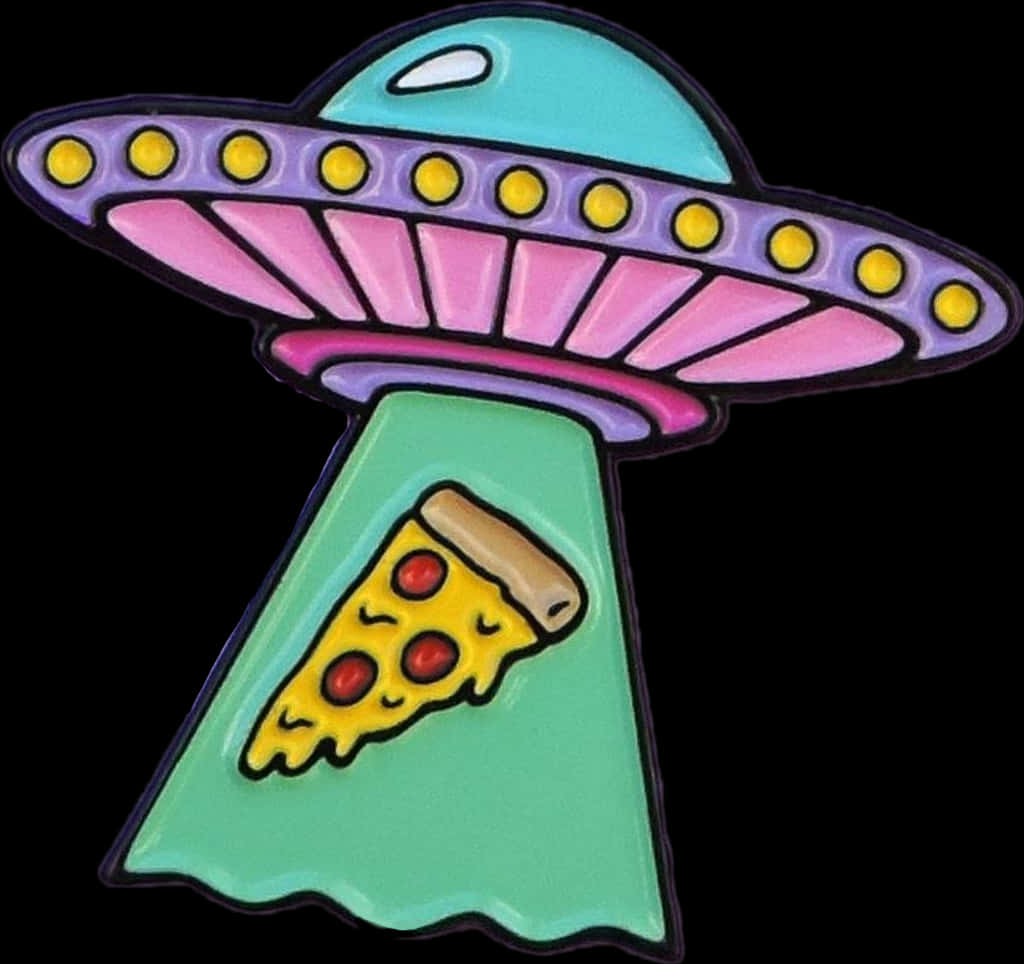 U F O_ Abducting_ Pizza_ Slice PNG Image